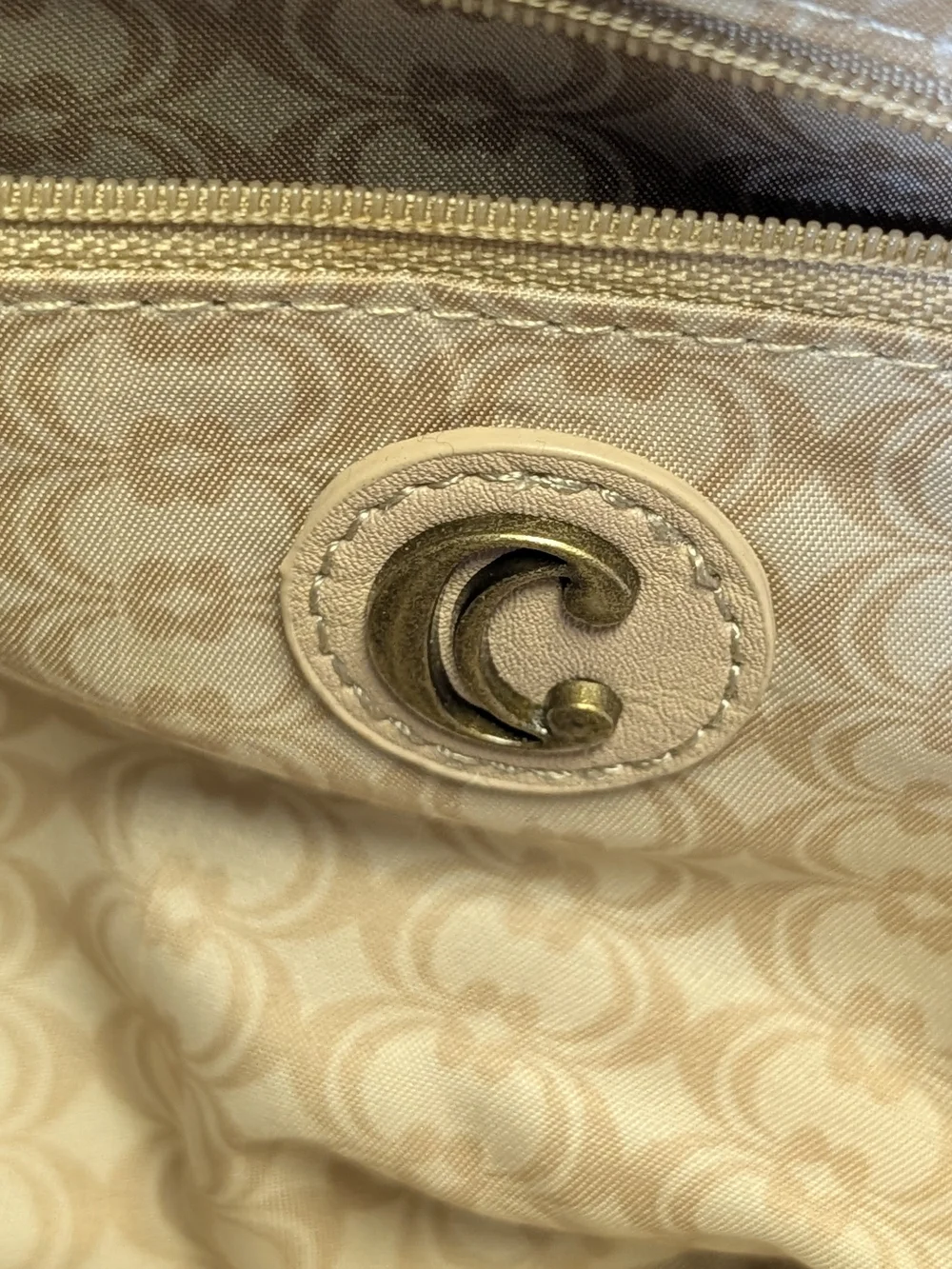 Charming Charlie Tan Brown Crescent Satchel with Gold Handles